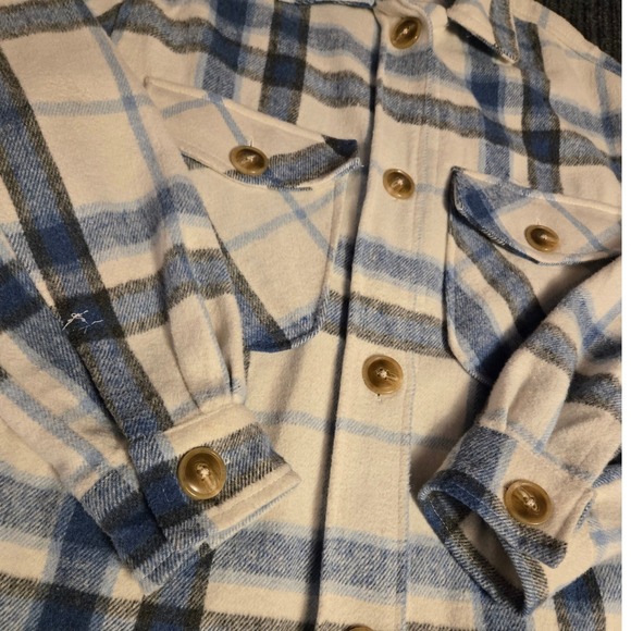 STREETWEAR SOCIETY‎ Plaid Grunge Shacket Oversized Flannel Shirt Jacket Size S - Picture 5 of 10